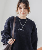 KANGOL カンゴール 別注コラボ ロゴ刺繍シャギーボアフリースクルーネックトレーナー 15988　
