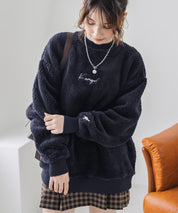 KANGOL カンゴール 別注コラボ ロゴ刺繍シャギーボアフリースクルーネックトレーナー 15988　