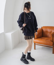 KANGOL カンゴール 別注コラボ ロゴ刺繍シャギーボアフリースクルーネックトレーナー 15988　