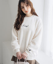 KANGOL カンゴール 別注コラボ ロゴ刺繍シャギーボアフリースクルーネックトレーナー 15988　