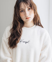 KANGOL カンゴール 別注コラボ ロゴ刺繍シャギーボアフリースクルーネックトレーナー 15988　