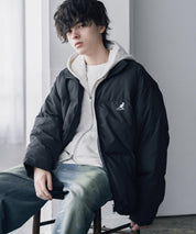 KANGOL カンゴール 別注コラボ オーバーサイズワンポイントロゴ刺繍スタンドネックファイバーダウン中綿ジャケット 15989