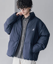 KANGOL カンゴール 別注コラボ オーバーサイズワンポイントロゴ刺繍スタンドネックファイバーダウン中綿ジャケット 15989