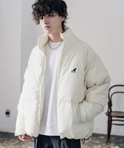 KANGOL カンゴール 別注コラボ オーバーサイズワンポイントロゴ刺繍スタンドネックファイバーダウン中綿ジャケット 15989