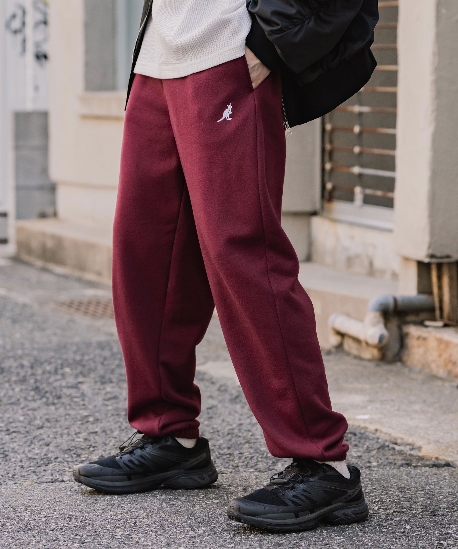 新色追加 KANGOL カンゴール 別注コラボ ワンポイントロゴ刺繍裏起毛イージースウェットパンツ/セミワイドテーパードパンツ 15999 【セットアップ可能】