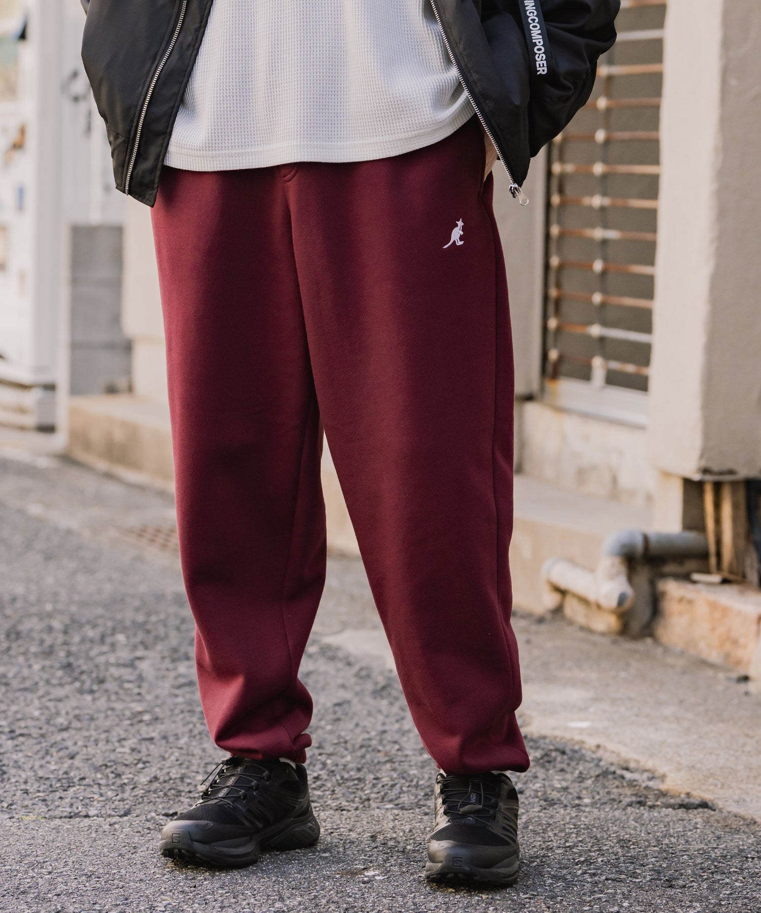 新色追加 KANGOL カンゴール 別注コラボ ワンポイントロゴ刺繍裏起毛イージースウェットパンツ/セミワイドテーパードパンツ 15999 【セットアップ可能】