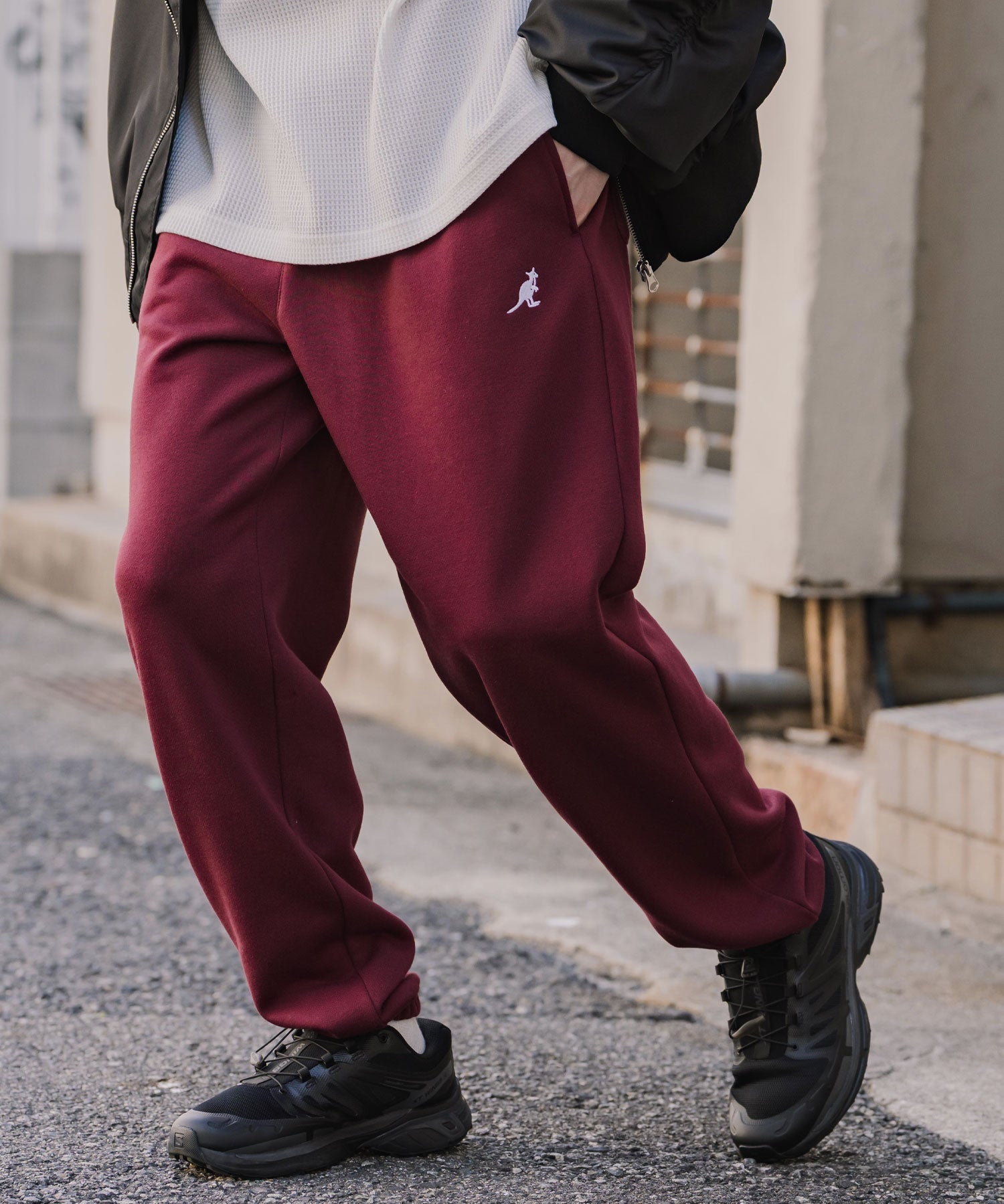 新色追加 KANGOL カンゴール 別注コラボ ワンポイントロゴ刺繍裏起毛イージースウェットパンツ/セミワイドテーパードパンツ 15999 【セットアップ可能】