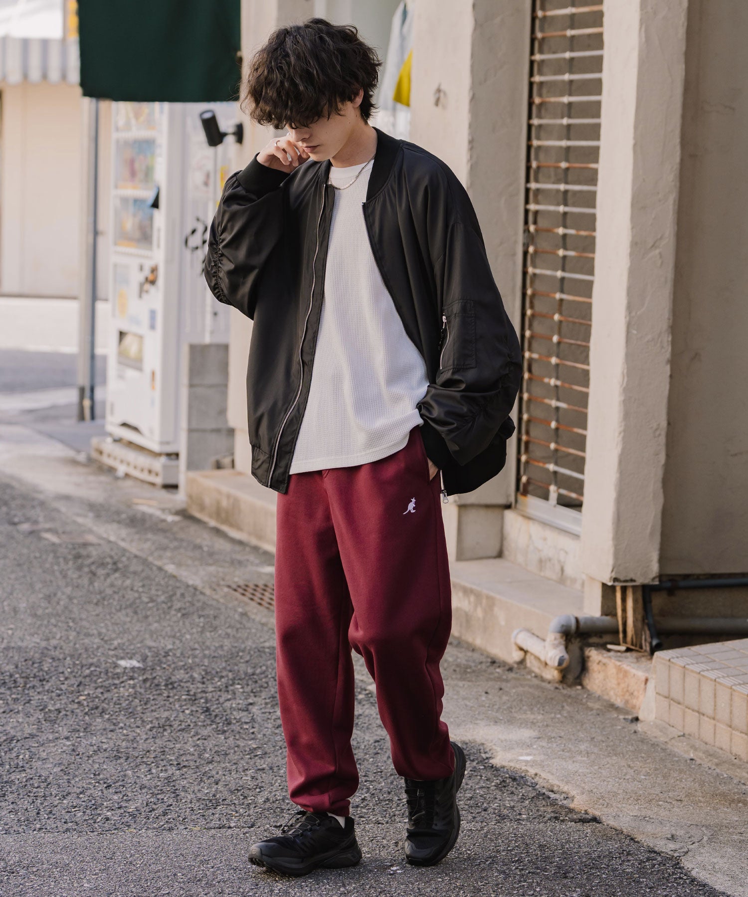 新色追加 KANGOL カンゴール 別注コラボ ワンポイントロゴ刺繍裏起毛イージースウェットパンツ/セミワイドテーパードパンツ 15999 【セットアップ可能】