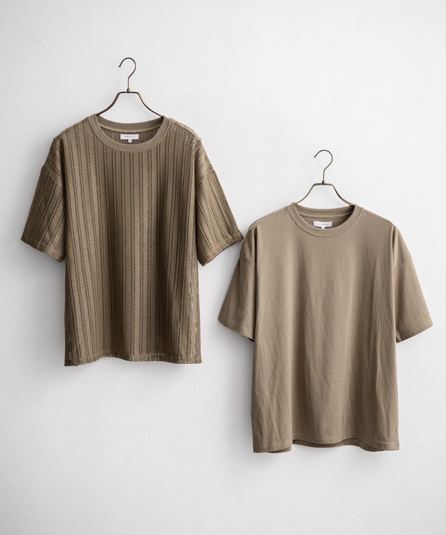 オーバーサイズ 透かし編みアンサンブル半袖Tシャツ