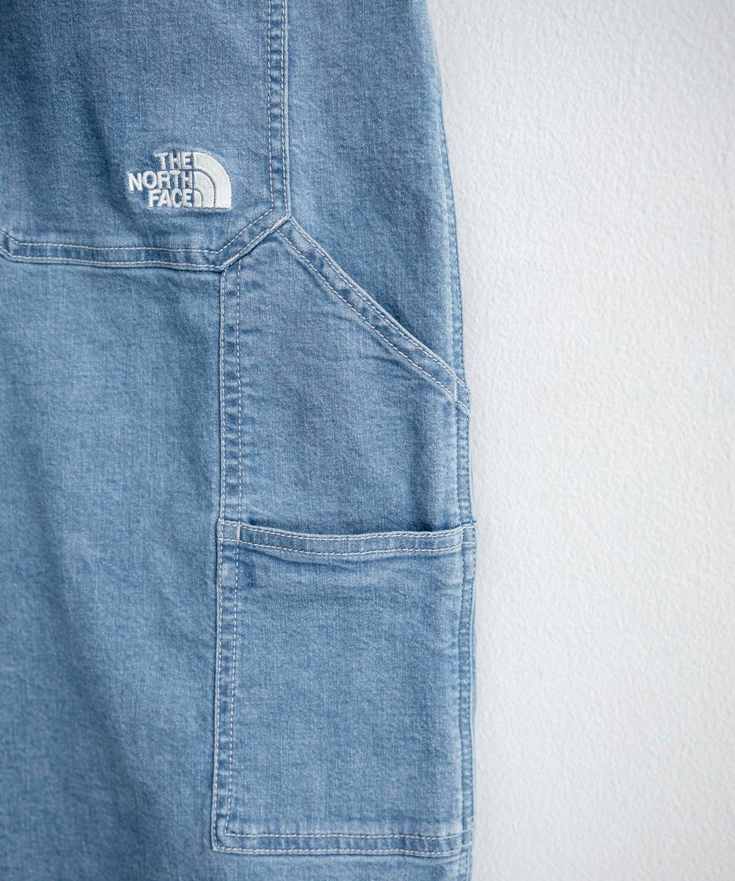 THE NORTH FACE WHITE LABEL BRIS DENIM SHORTS ロゴ刺繍ワイドデニムイージーショートパンツ 16164