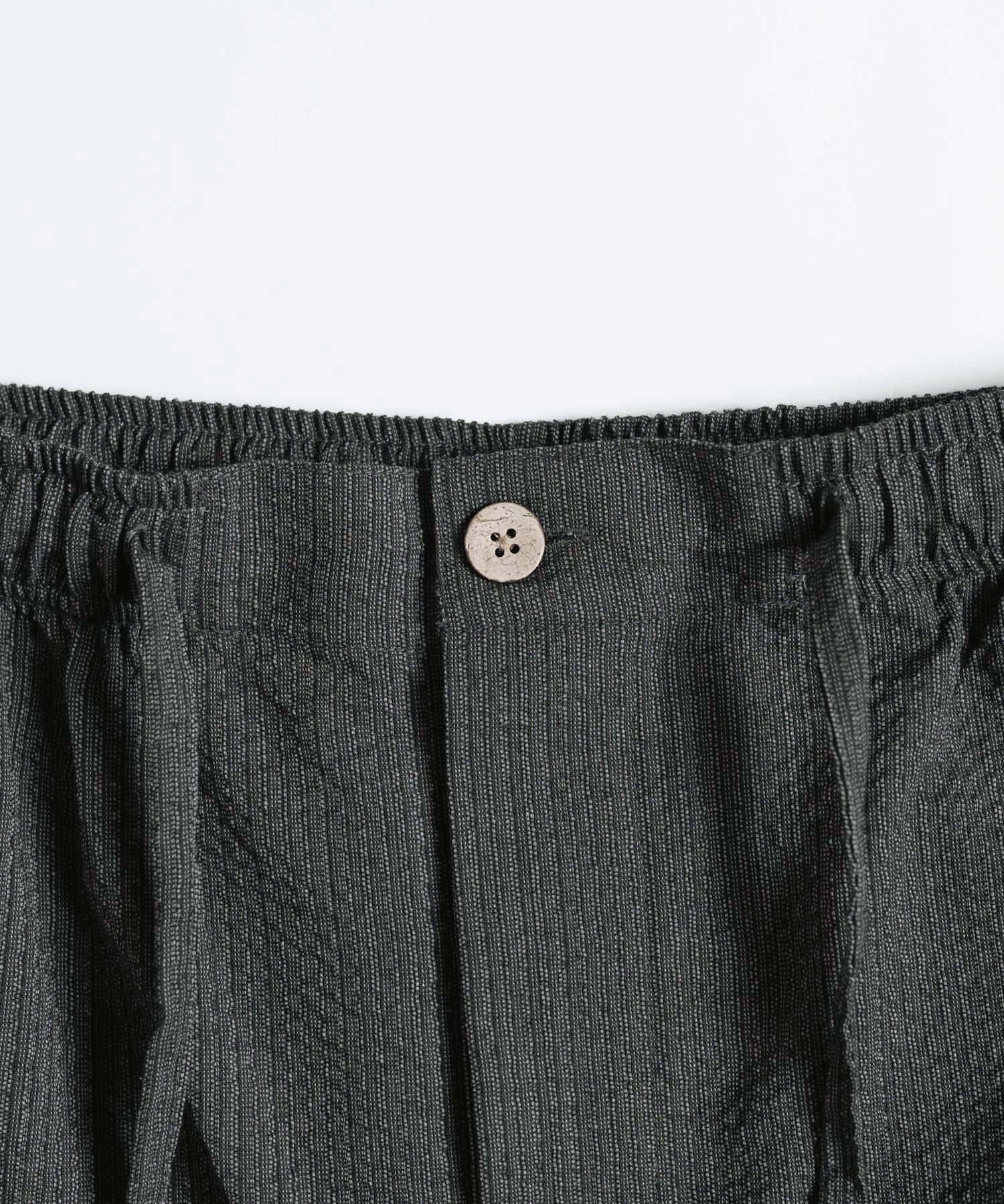 しじら織り甚平 上下セット 無地/ストライプ 14156