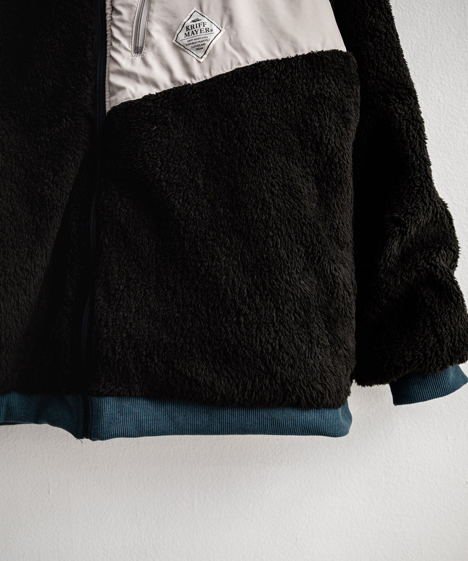 KRIFF MAYER クリフメイヤー 2WAY リバーシブルひっくりスタンドネックボアジャケット/ロゴ刺繍入りボアブルゾン 2514404 14796