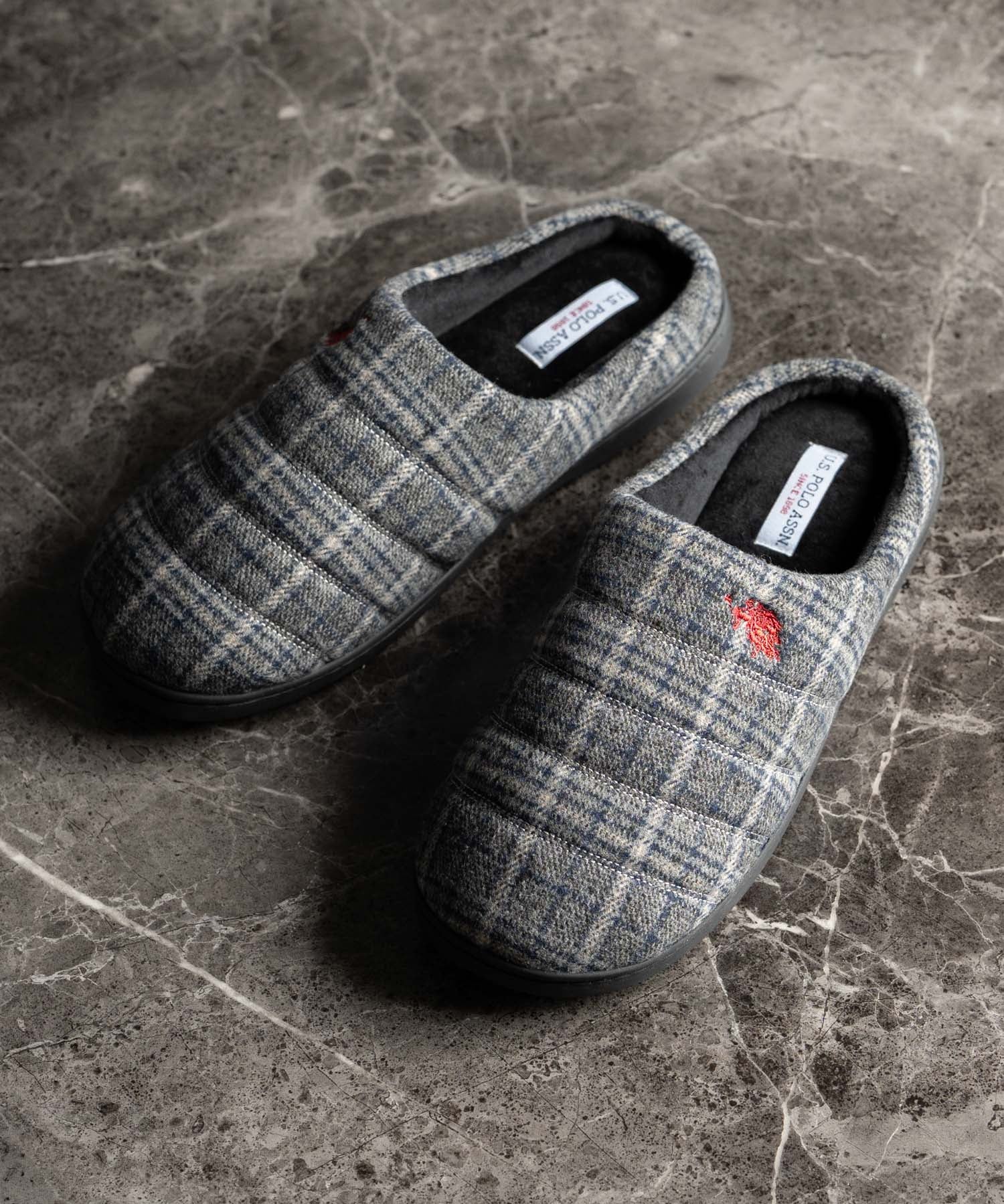 U.S. POLO ASSN. ユーエスポロアッスン ワンポイントロゴ無地/チェック/ストライプモックシューズ 14948
