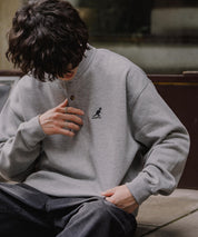 KANGOL カンゴール 別注コラボ オーバーサイズ裏起毛ワンポイントロゴ刺繍ヘンリーネックトレーナー 16000