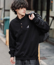 KANGOL カンゴール 別注コラボ オーバーサイズ裏起毛ワンポイントロゴ刺繍ヘンリーネックトレーナー 16000
