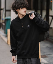 KANGOL カンゴール 別注コラボ オーバーサイズ裏起毛ワンポイントロゴ刺繍ヘンリーネックトレーナー 16000