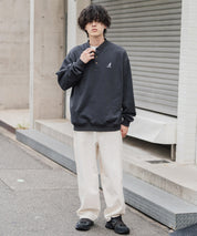 KANGOL カンゴール 別注コラボ オーバーサイズ裏起毛ワンポイントロゴ刺繍ヘンリーネックトレーナー 16000