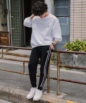 KANGOL カンゴール 別注コラボ 無地＆サイドライン ワンポイントロゴ刺繍ポンチスウェットスリムイージージョガーパンツ 16001
