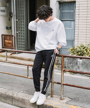 KANGOL カンゴール 別注コラボ 無地＆サイドライン ワンポイントロゴ刺繍ポンチスウェットスリムイージージョガーパンツ 16001