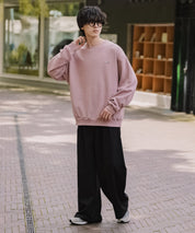 PENNEYS ぺニーズ 別注コラボ オーバーサイズ裏起毛ワンポイントロゴワッペン刺繍スウェット/クルーネック長袖トレーナー 16002