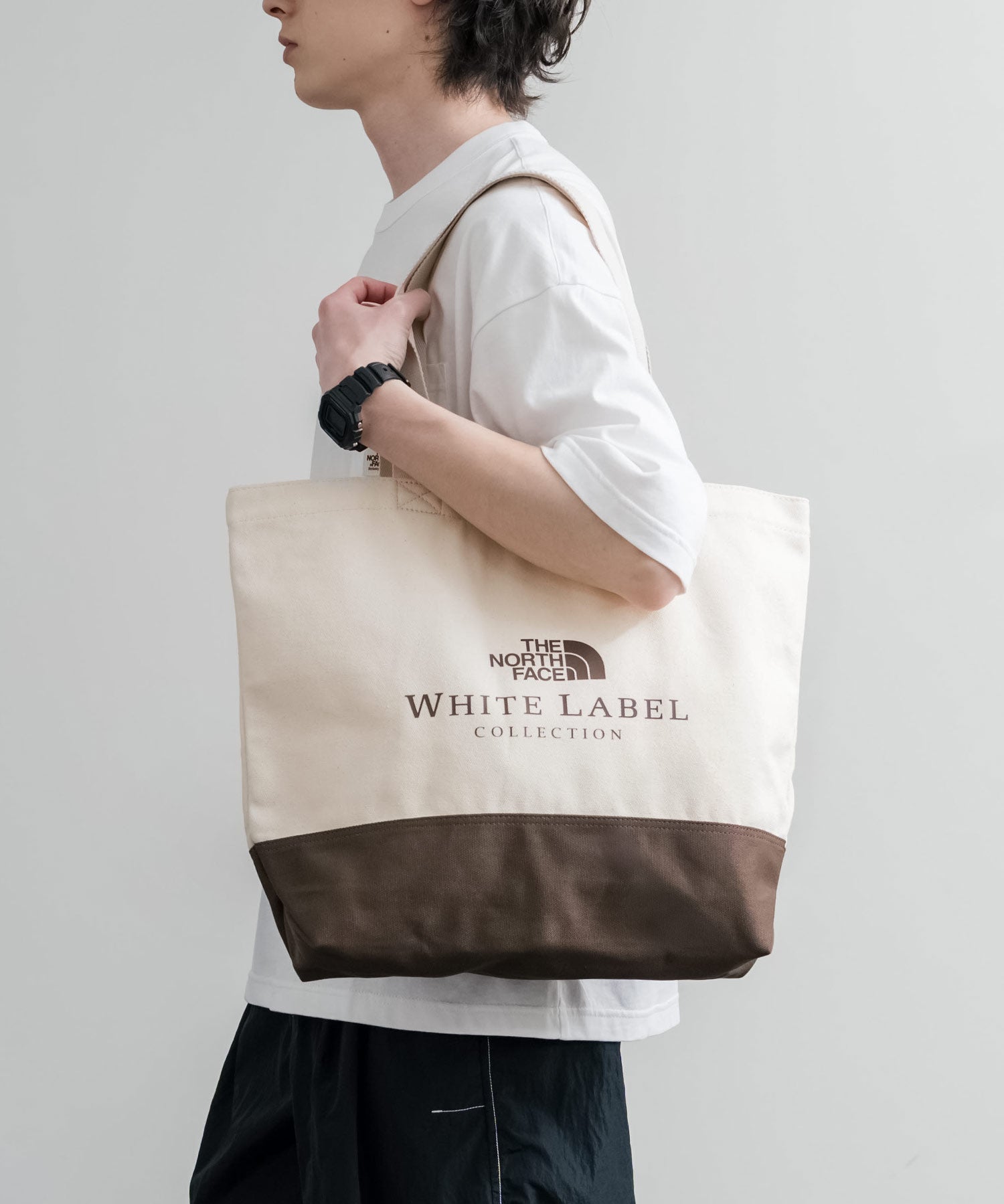 日本未展開モデル THE NORTH FACE ザ・ノースフェイス WHITE LABEL ホワイトレーベル BLOCK CANVAS BAG バイカラーキャンバストートバッグ 16015