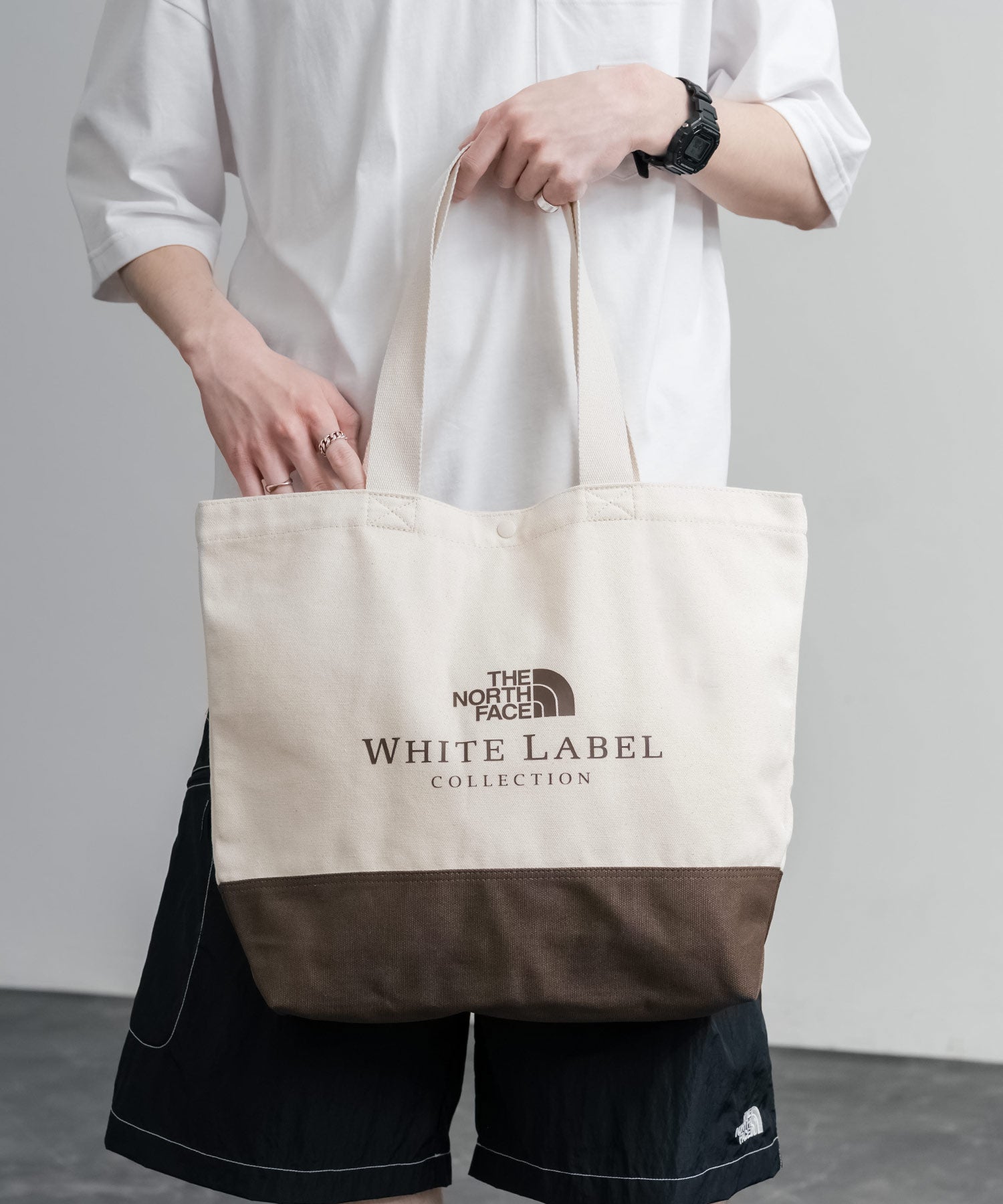 日本未展開モデル THE NORTH FACE ザ・ノースフェイス WHITE LABEL ホワイトレーベル BLOCK CANVAS BAG バイカラーキャンバストートバッグ 16015