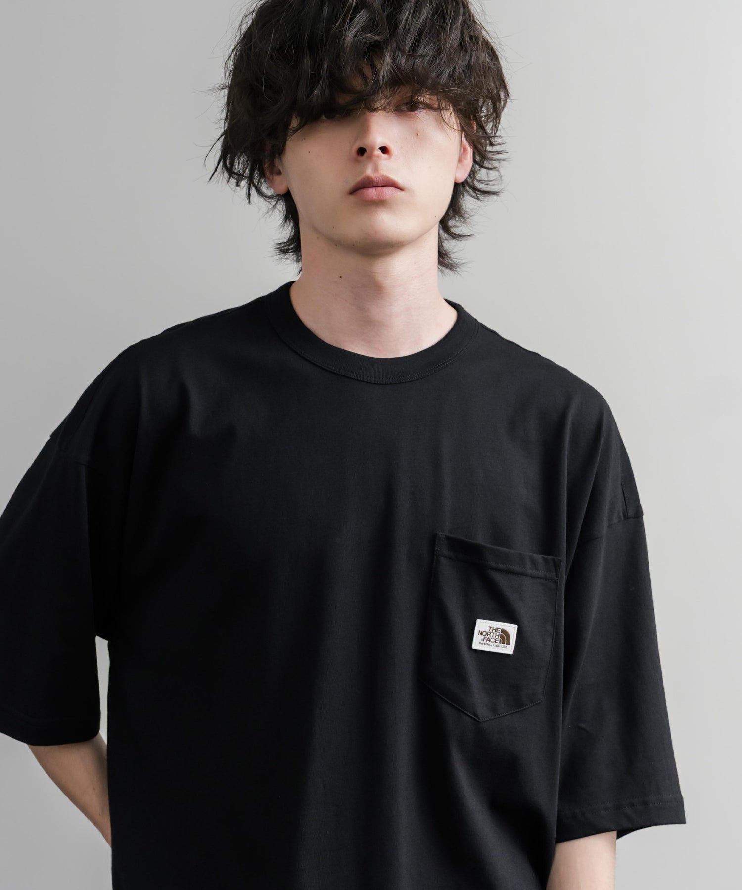 日本未展開モデル THE NORTH FACE ザ・ノースフェイス WHITE LABEL ホワイトレーベル POCKET S/S R/TEE オーバーサイズ胸ポケット付き半袖Tシャツ 16017