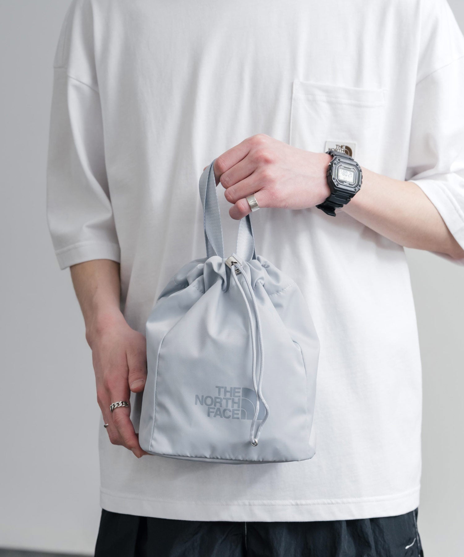 日本未展開モデル THE NORTH FACE ザ・ノースフェイス WHITE LABEL ホワイトレーベル BONNEY BUCKET BAG MINI 2WAYミニバケットバッグ/ショルダー巾着 16018