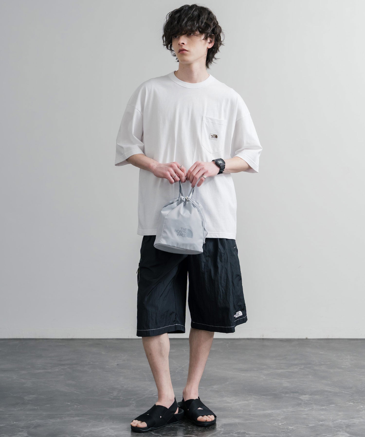 日本未展開モデル THE NORTH FACE ザ・ノースフェイス WHITE LABEL ホワイトレーベル BONNEY BUCKET BAG MINI 2WAYミニバケットバッグ/ショルダー巾着 16018