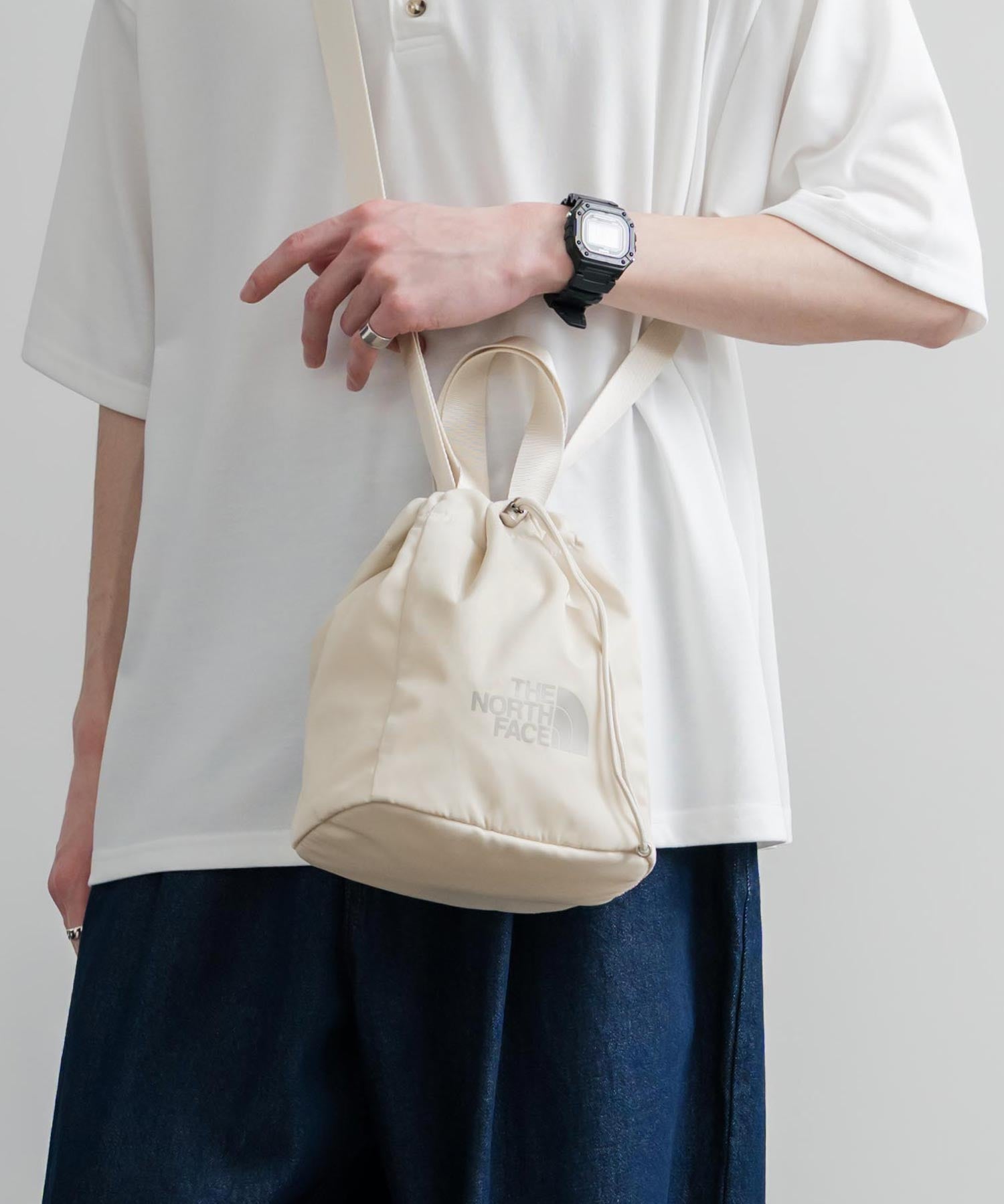 日本未展開モデル THE NORTH FACE ザ・ノースフェイス WHITE LABEL ホワイトレーベル BONNEY BUCKET BAG MINI 2WAYミニバケットバッグ/ショルダー巾着 16018