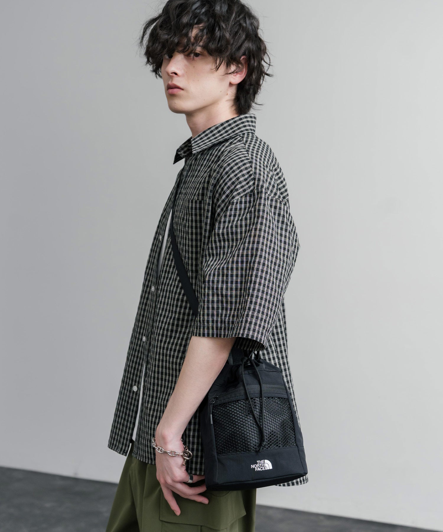 日本未展開モデル THE NORTH FACE ザ・ノースフェイス WHITE LABEL ホワイトレーベル LINDEN MESH BUCKET BAG MINI 2WAYバケットショルダーバッグ/ハンドバッグ 16019