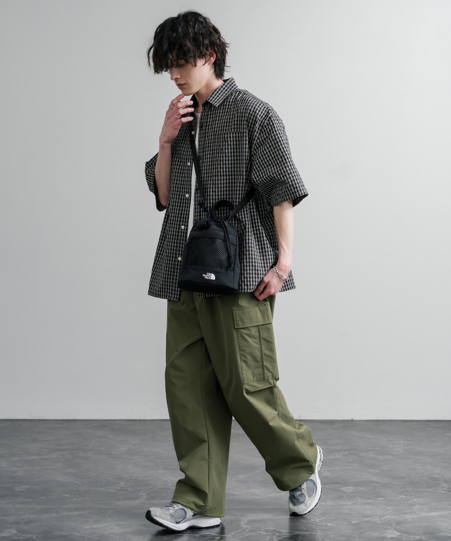 日本未展開モデル THE NORTH FACE ザ・ノースフェイス WHITE LABEL ホワイトレーベル LINDEN MESH BUCKET BAG MINI 2WAYバケットショルダーバッグ/ハンドバッグ 16019