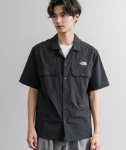THE NORTH FACE ザ・ノースフェイス M'S KANTE SHIRTS　ワンポイントロゴ刺繍胸ポケット付き半袖オープンカラーシャツ 16020