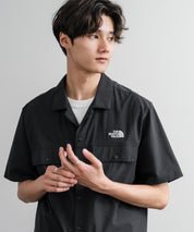 THE NORTH FACE ザ・ノースフェイス M'S KANTE SHIRTS　ワンポイントロゴ刺繍胸ポケット付き半袖オープンカラーシャツ 16020
