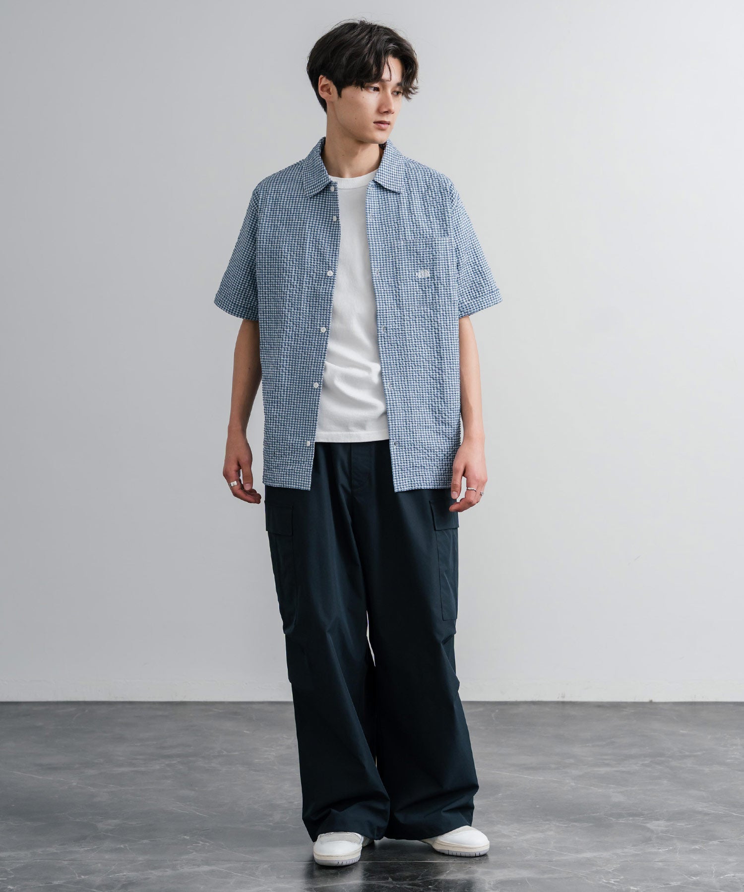 THE NORTH FACE ザ・ノースフェイス M'S TRAVELER CHECK S/S SHIRTS ワンポイントロゴ刺繍ギンガムチェック柄半袖シャツ 16021