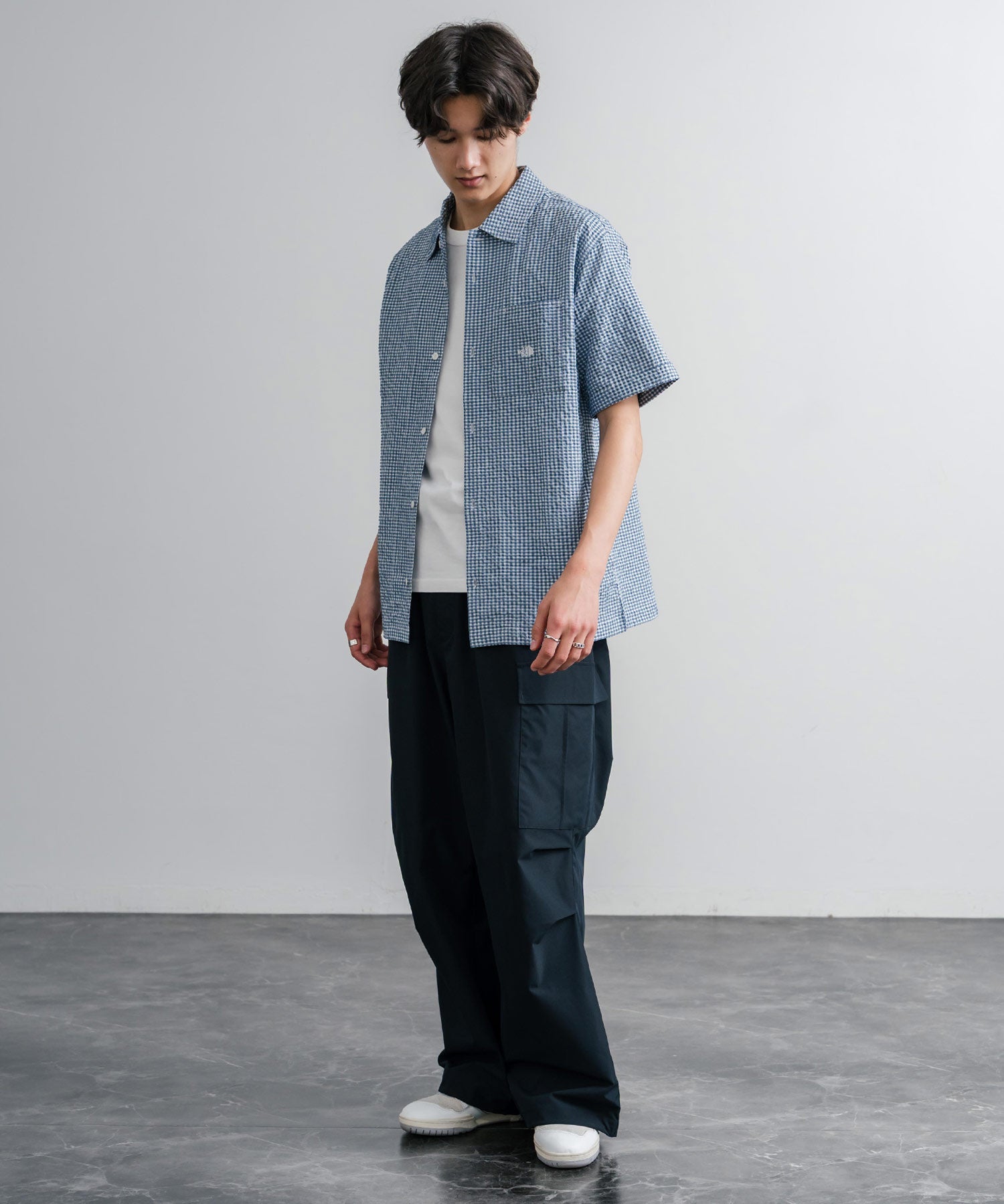 THE NORTH FACE ザ・ノースフェイス M'S TRAVELER CHECK S/S SHIRTS ワンポイントロゴ刺繍ギンガムチェック柄半袖シャツ 16021