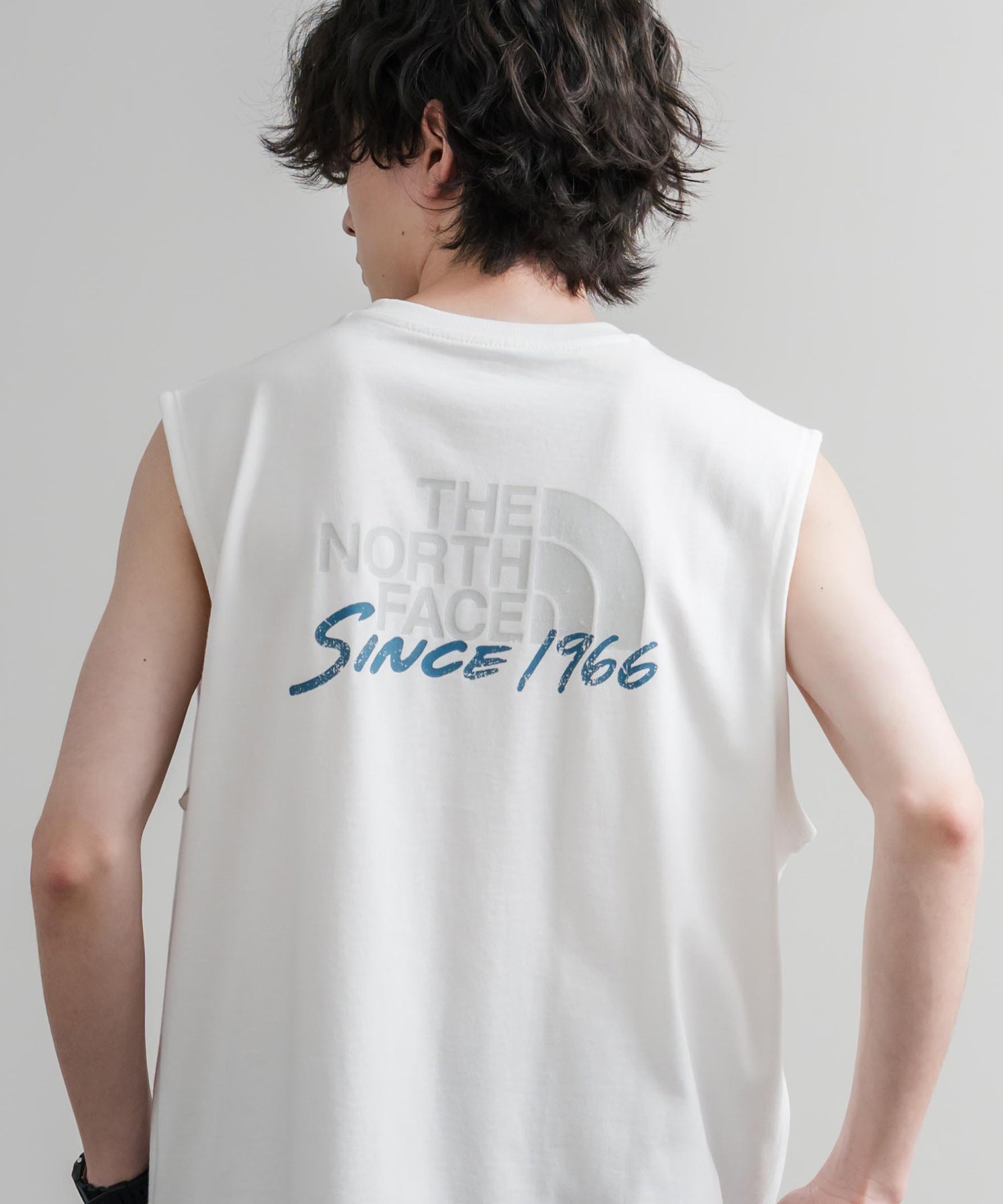 on ノースリーブ THE NORTH FACE M'S BASK SLEEVELESS 接触冷感バックグラフィック
