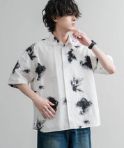Upscape Audience アップスケープオーディエンス 日本製 国産 オーバーサイズGERMANスノーカモハーフスリーブシャツ AUD6719 16026