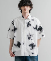 Upscape Audience アップスケープオーディエンス 日本製 国産 オーバーサイズGERMANスノーカモハーフスリーブシャツ AUD6719 16026