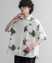 Upscape Audience アップスケープオーディエンス 日本製 国産 オーバーサイズGERMANスノーカモハーフスリーブシャツ AUD6719 16026