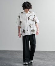 Upscape Audience アップスケープオーディエンス 日本製 国産 オーバーサイズGERMANスノーカモハーフスリーブシャツ AUD6719 16026