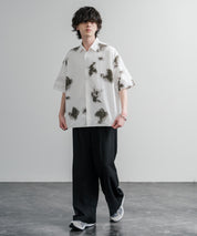 Upscape Audience アップスケープオーディエンス 日本製 国産 オーバーサイズGERMANスノーカモハーフスリーブシャツ AUD6719 16026