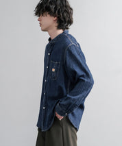KRIFF MAYER クリフメイヤー オーバーサイズエアーライトデニムバンドカラー長袖シャツ 2555107 16028