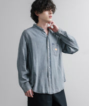 KRIFF MAYER クリフメイヤー オーバーサイズエアーライトデニムバンドカラー長袖シャツ 2555107 16028
