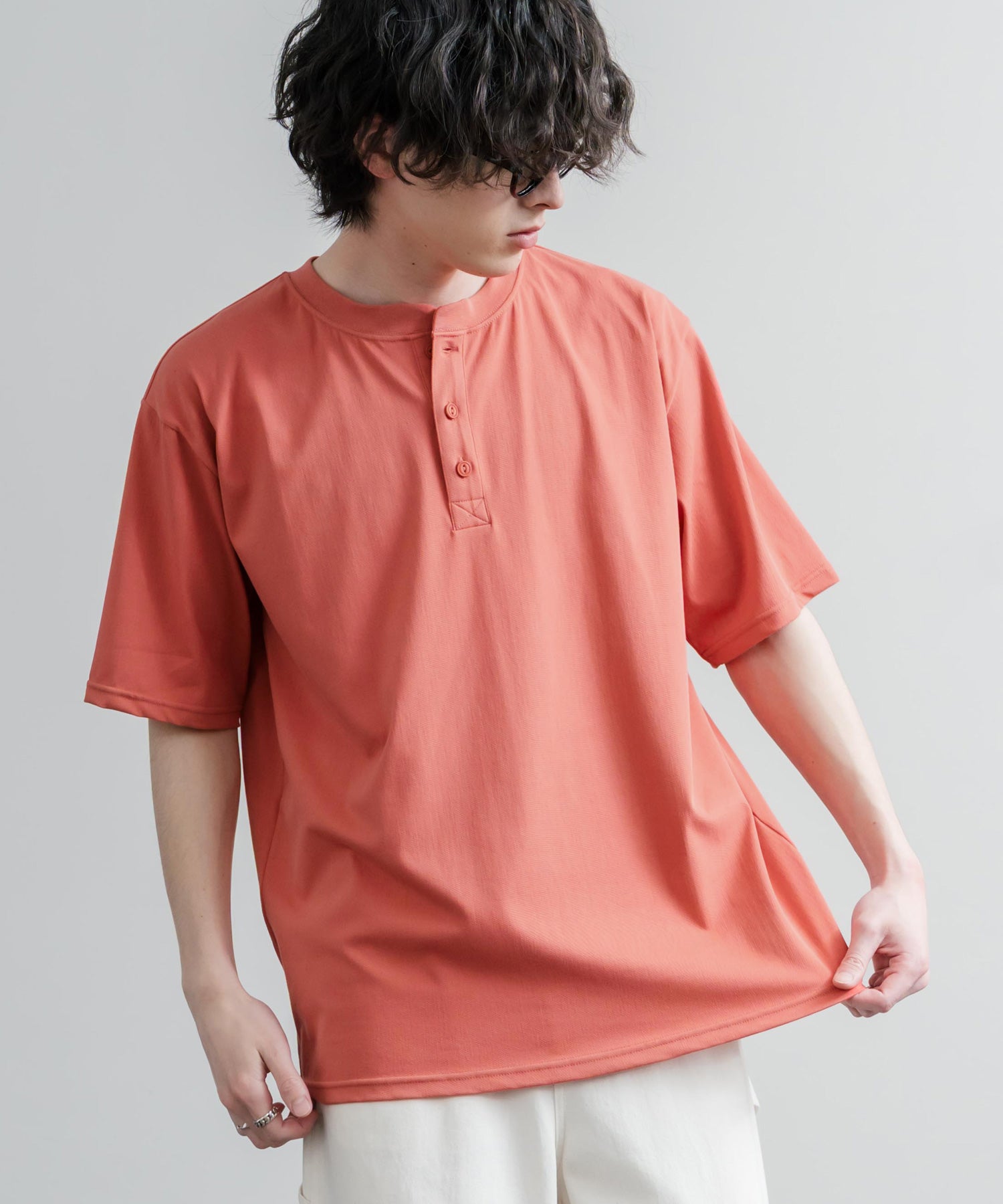 KRIFF MAYER クリフメイヤー 接触冷感・UVカット 夏季GO！TEE ヘンリー