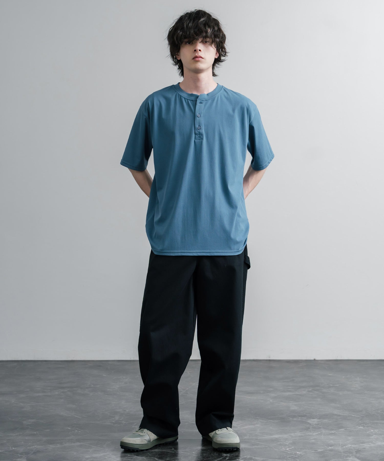 KRIFF MAYER クリフメイヤー 接触冷感・UVカット 夏季GO！TEE ヘンリーネック半袖Tシャツ 2555125 16029