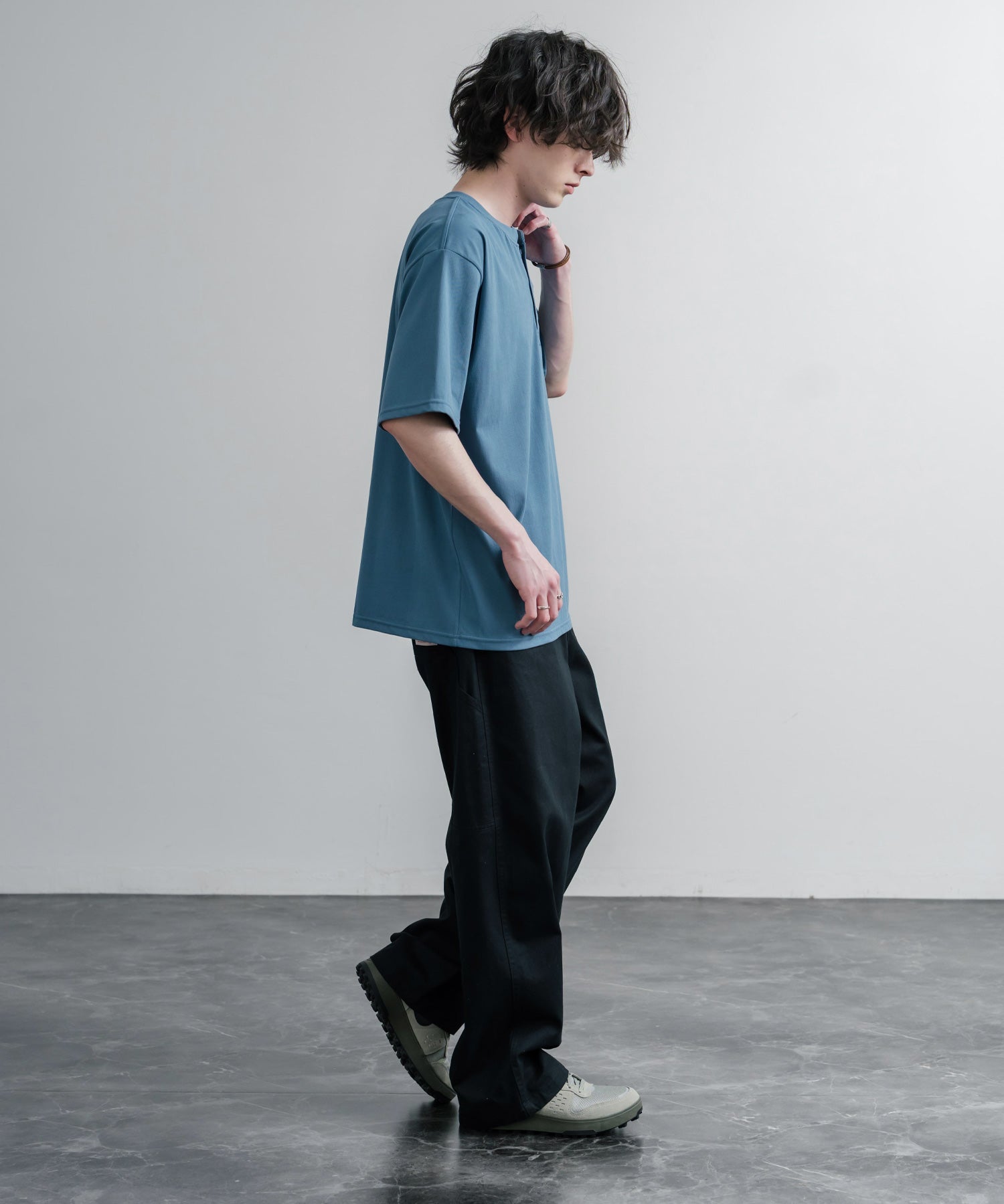 KRIFF MAYER クリフメイヤー 接触冷感・UVカット 夏季GO！TEE ヘンリーネック半袖Tシャツ 2555125 16029