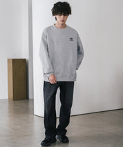 UMBRO アンブロ 別注コラボ オーバーサイズ裏起毛ワンポイントロゴ刺繍クルーネック長袖スウェット 16031