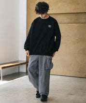 UMBRO アンブロ 別注コラボ オーバーサイズ裏起毛ワンポイントロゴ刺繍クルーネック長袖スウェット 16031