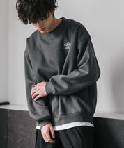 UMBRO アンブロ 別注コラボ オーバーサイズ裏起毛ワンポイントロゴ刺繍クルーネック長袖スウェット 16031